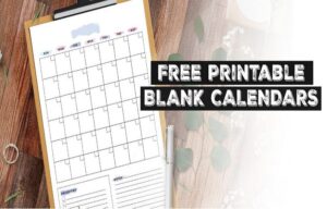 blank calendar templates